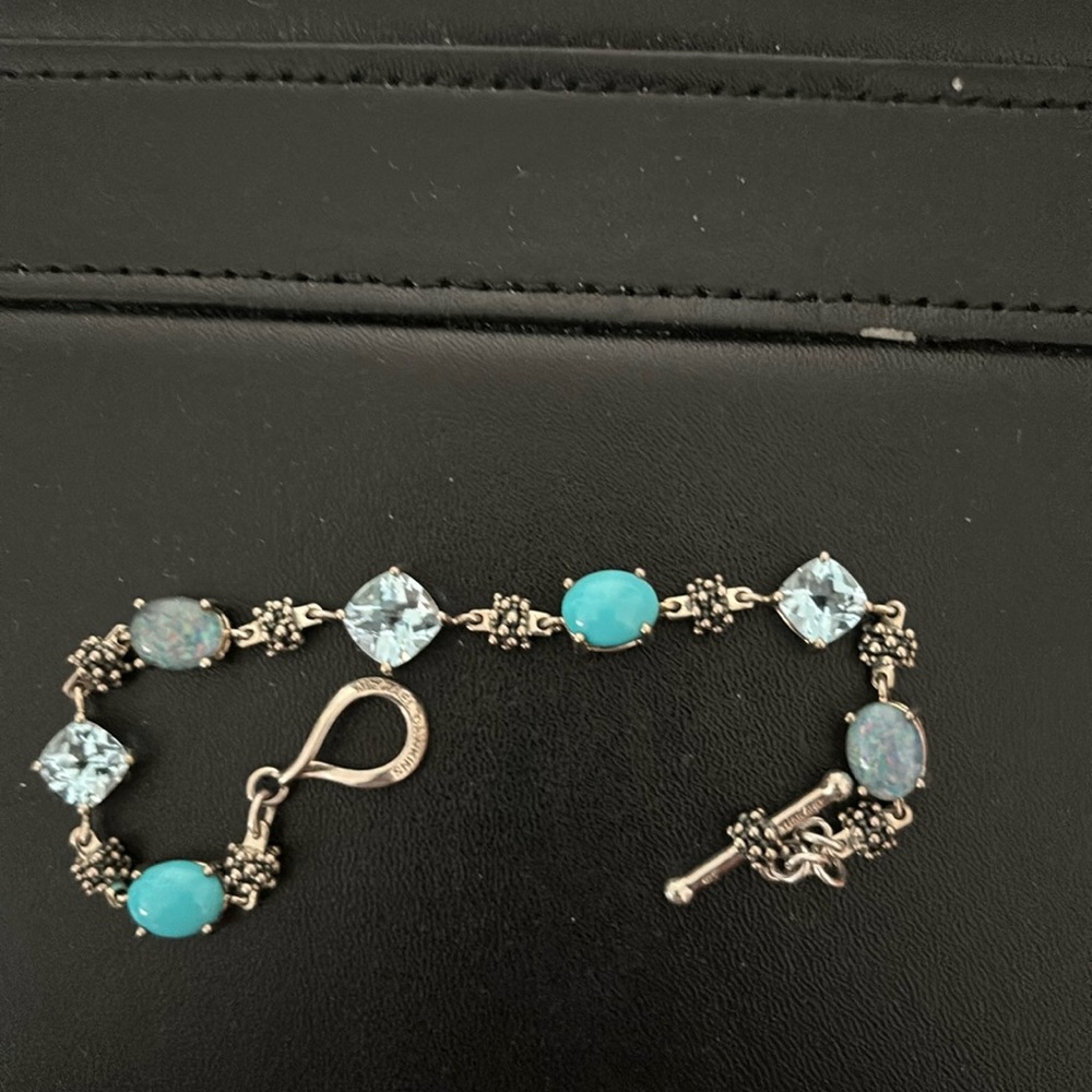 Sterling Silver Sleeping Beauty Turquoise bracelet by Michael Dawkins- 7 inches